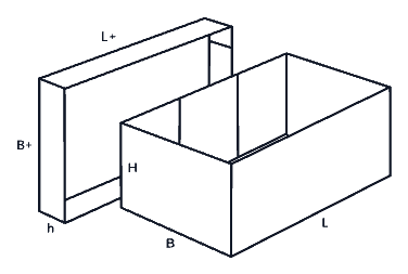 Line drawing of FEFCO 0306 box style