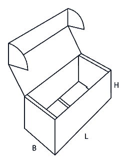 Line drawing of FEFCO 0471 box style